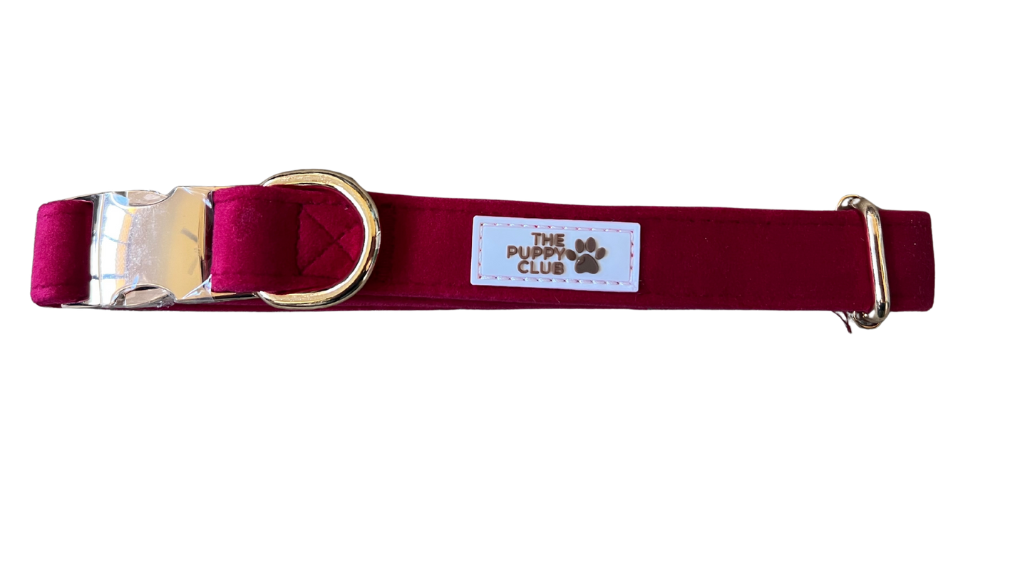 Luxury Adjustable Collar - Velvet Red