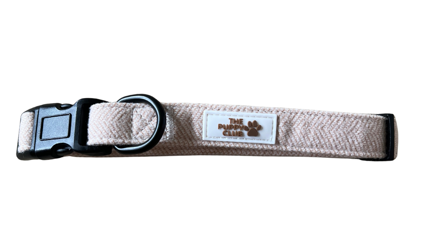 Collar and Leash Set - Tweed Beige