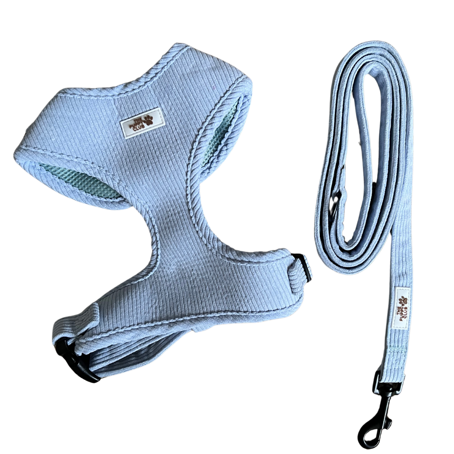 Harness and Leash Set - Corduroy Blue