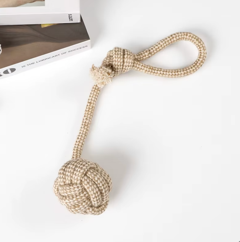Eco Natural Hemp Rope Dog Chew Toy Set of 7