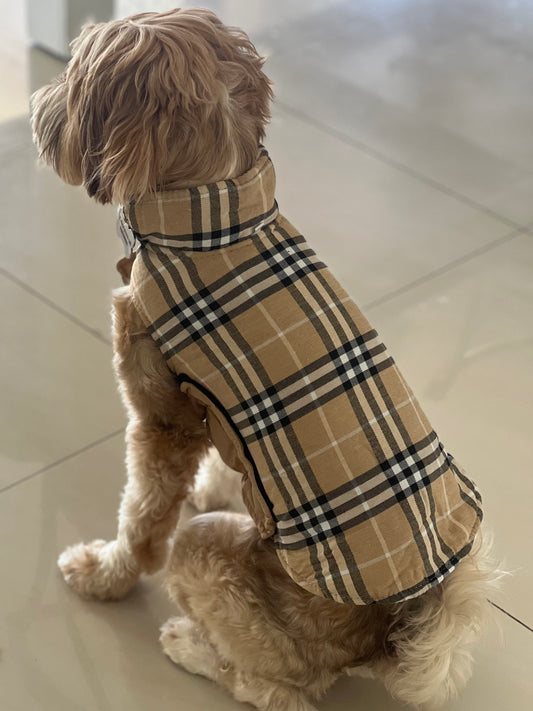 Reversible Dog Coat - Beige