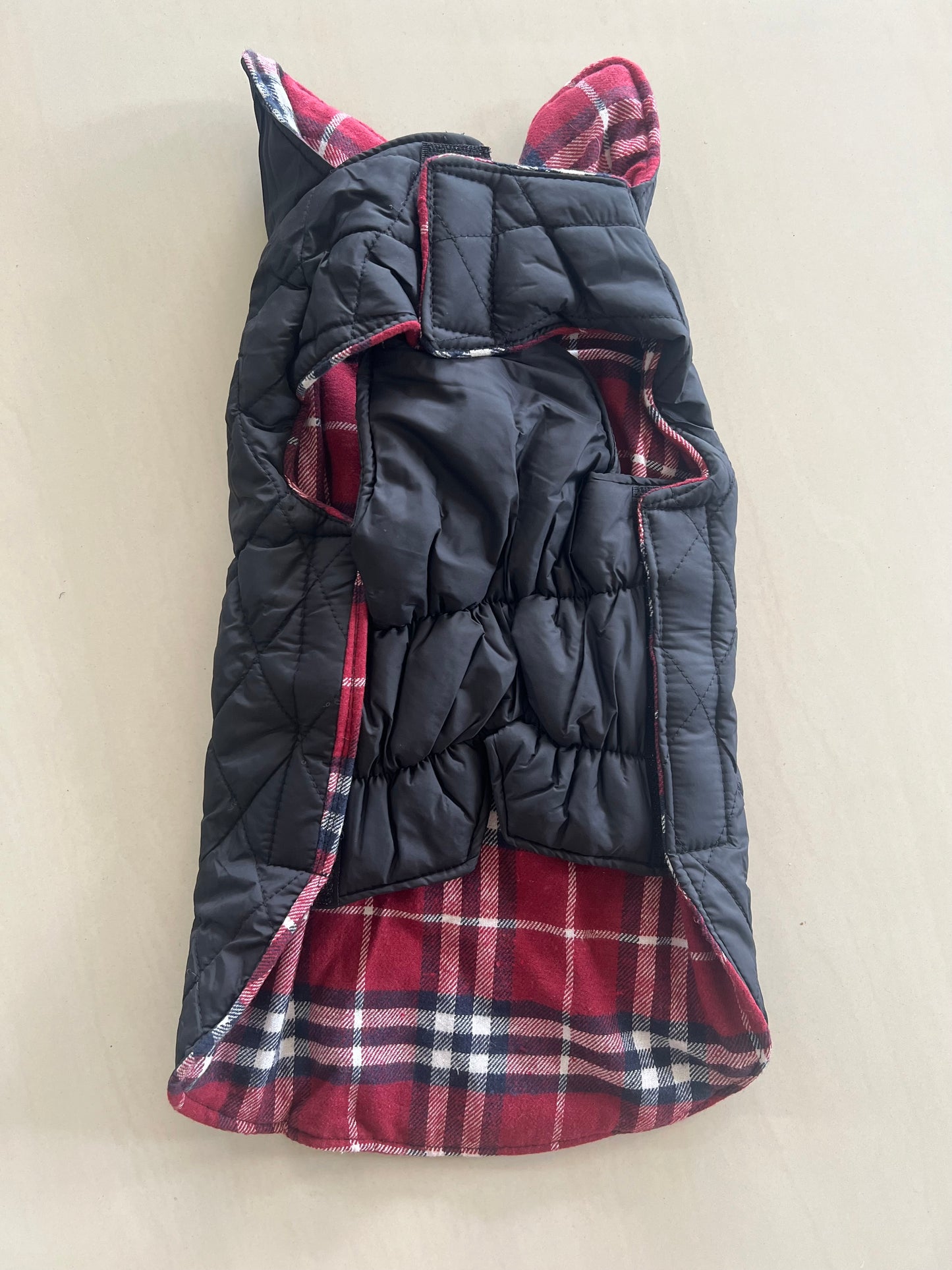 Reversible Dog Coat - Red/Black