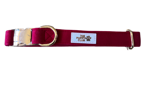 Luxury Adjustable Collar - Velvet Red