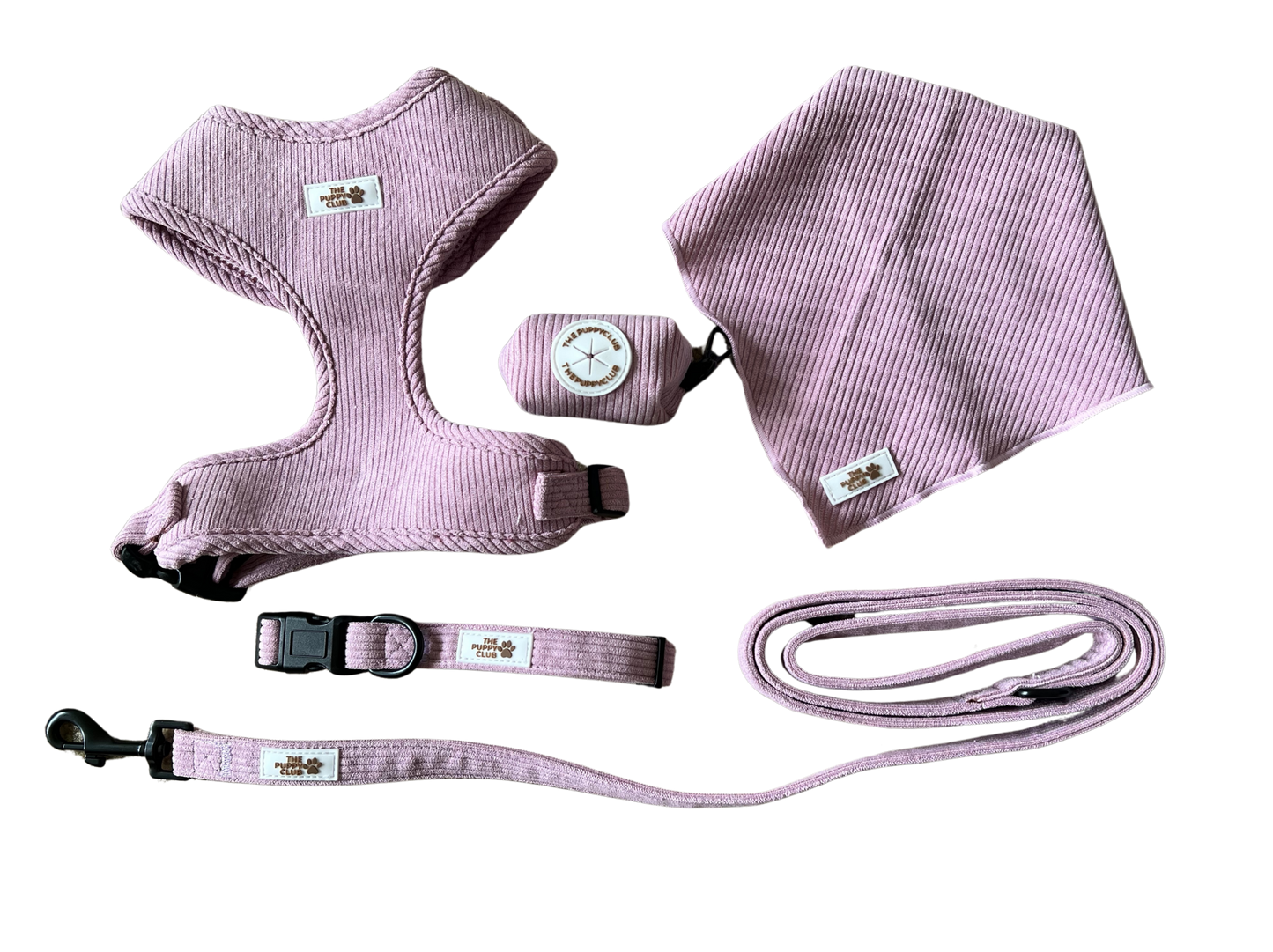 Complete Dog Accessory Collection - Corduroy Pink