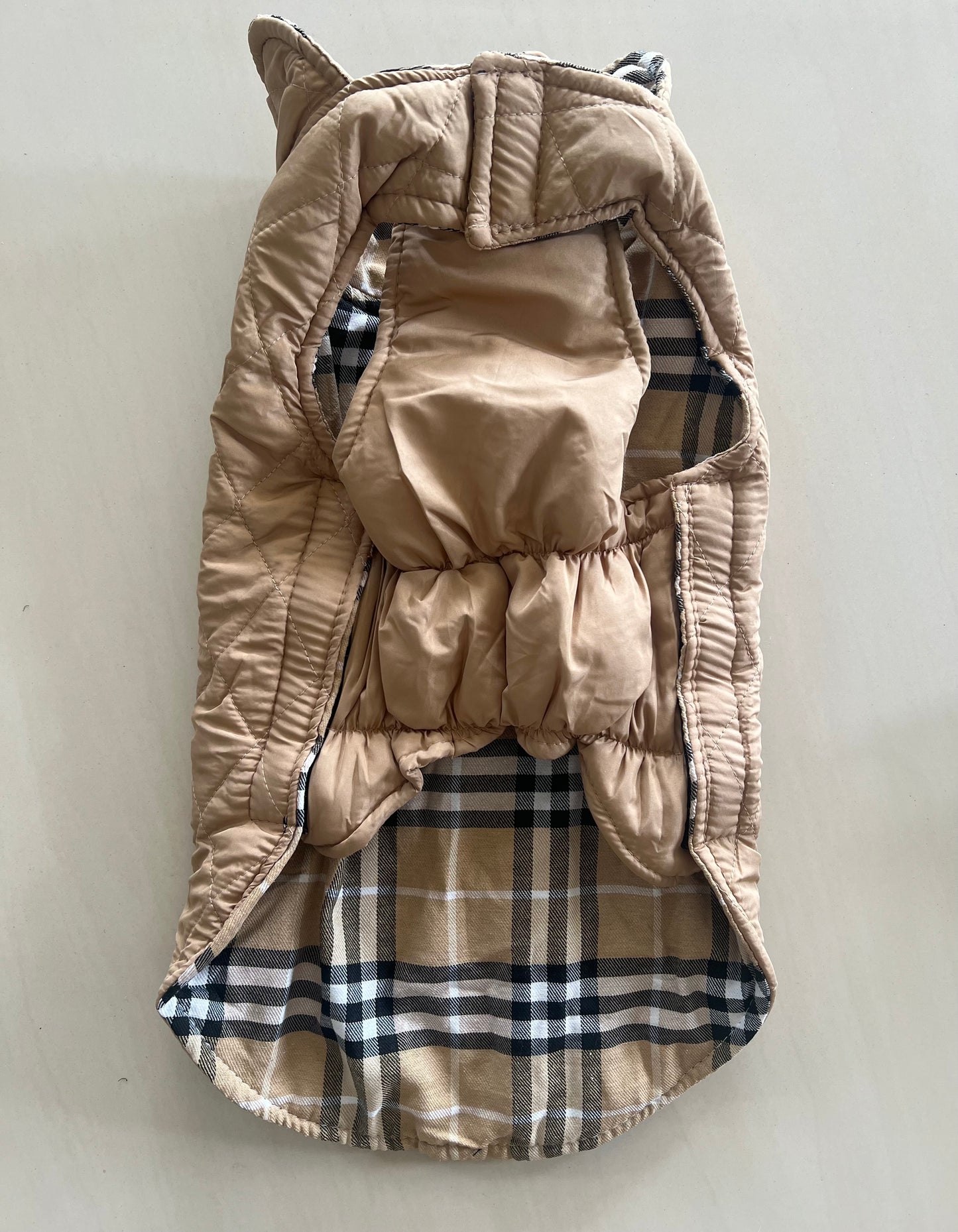 Reversible Dog Coat - Beige