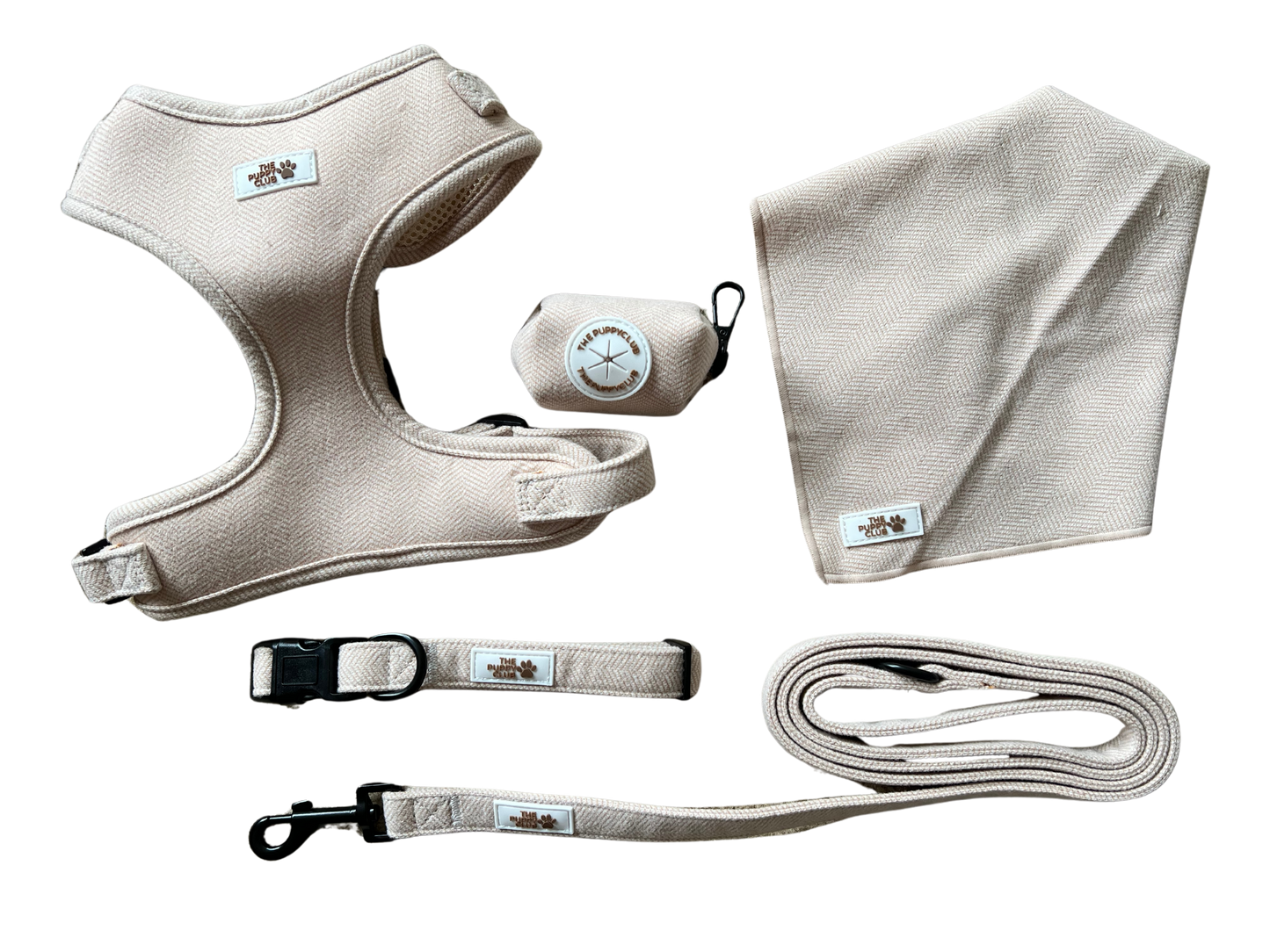 Complete Dog Accessory Collection - Tweed Beige