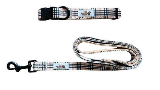 Collar and Leash Set - Vintage Plaid