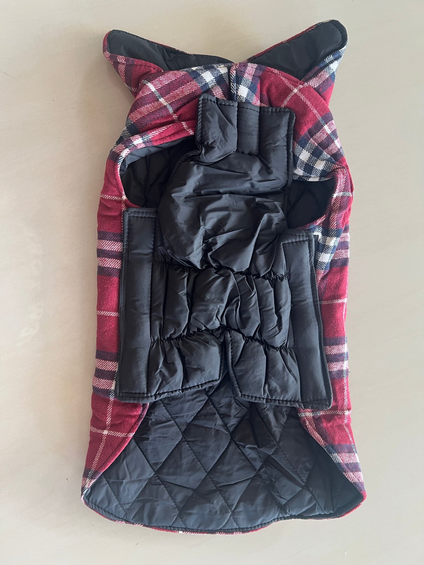 Reversible Dog Coat - Red/Black