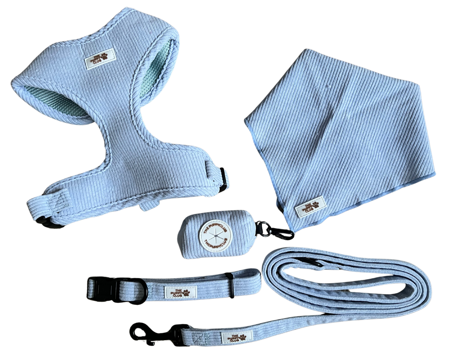 Complete Dog Accessory Collection - Corduroy Blue