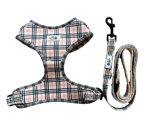 Harness and Leash Set - Vintage Plaid