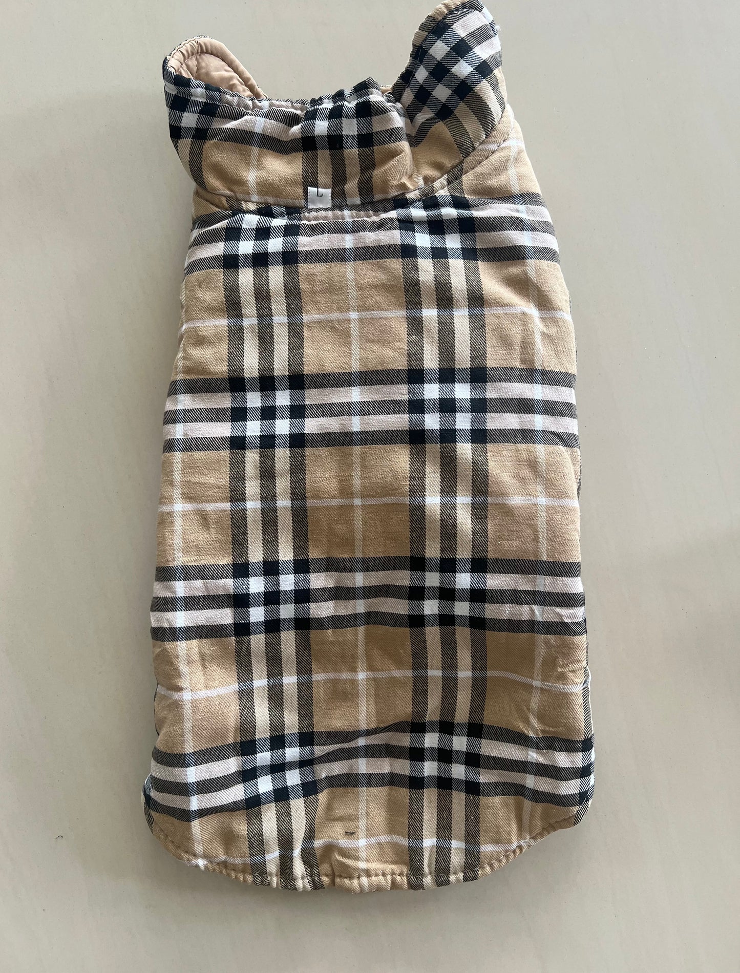 Reversible Dog Coat - Beige