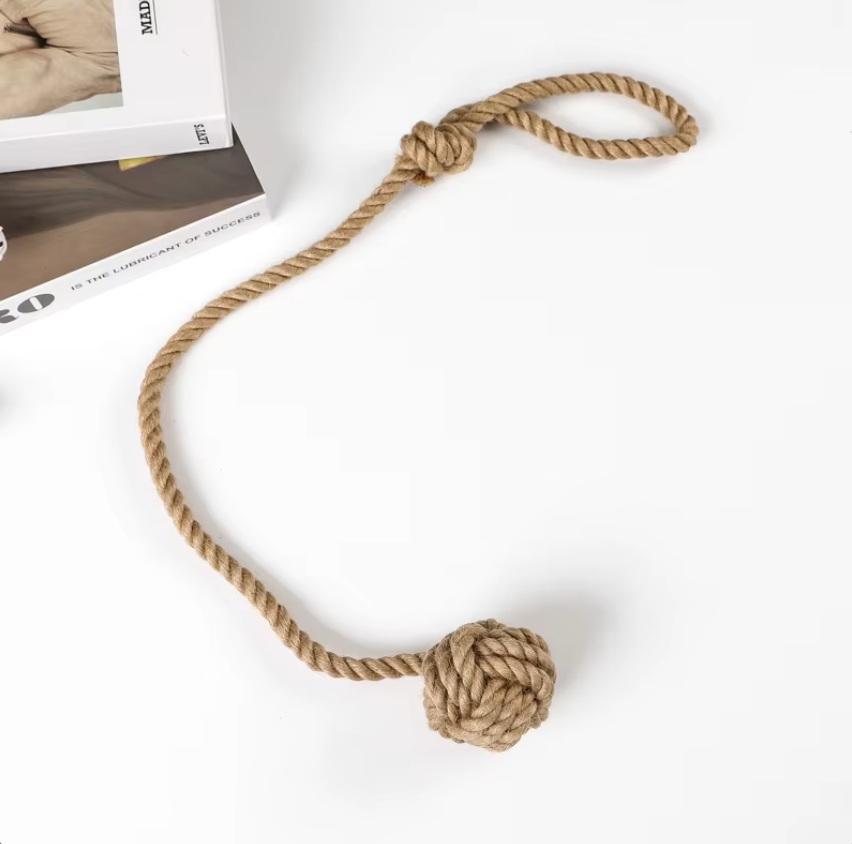 Eco Natural Hemp Rope Dog Chew Toy Set of 2